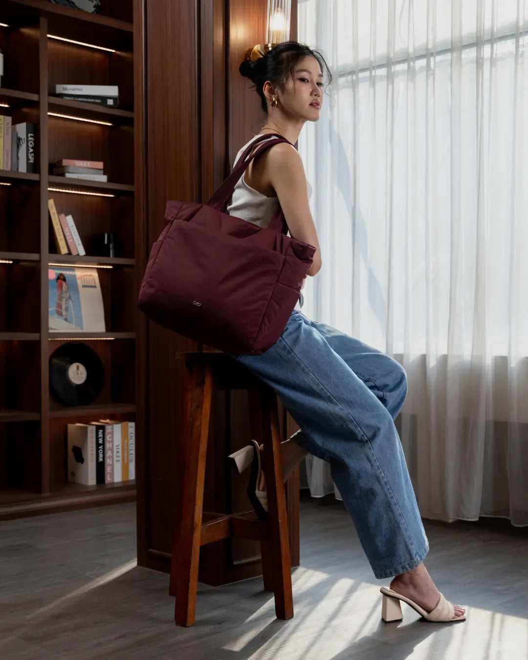 POSH TOTE BAG IN WINE TSL Singapore