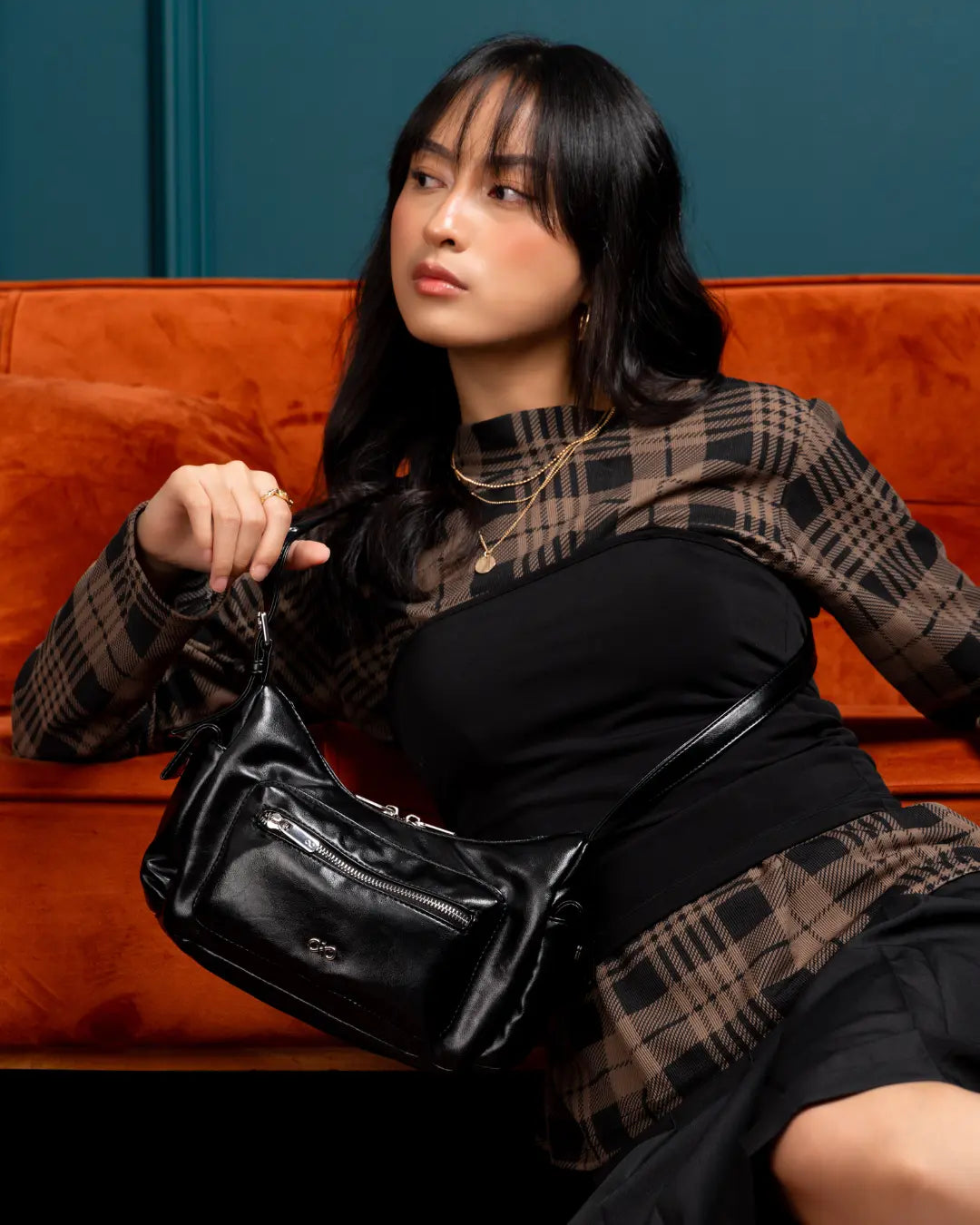 The Sophia Label - EVERYDAY CITY MINI BAG IN PANTHER BLACK