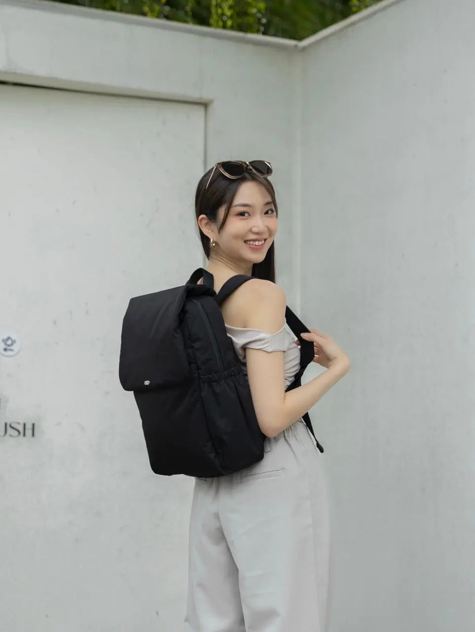 COSY LUXE UTILITY BACKPACK IN JET BLACK TSL Singapore