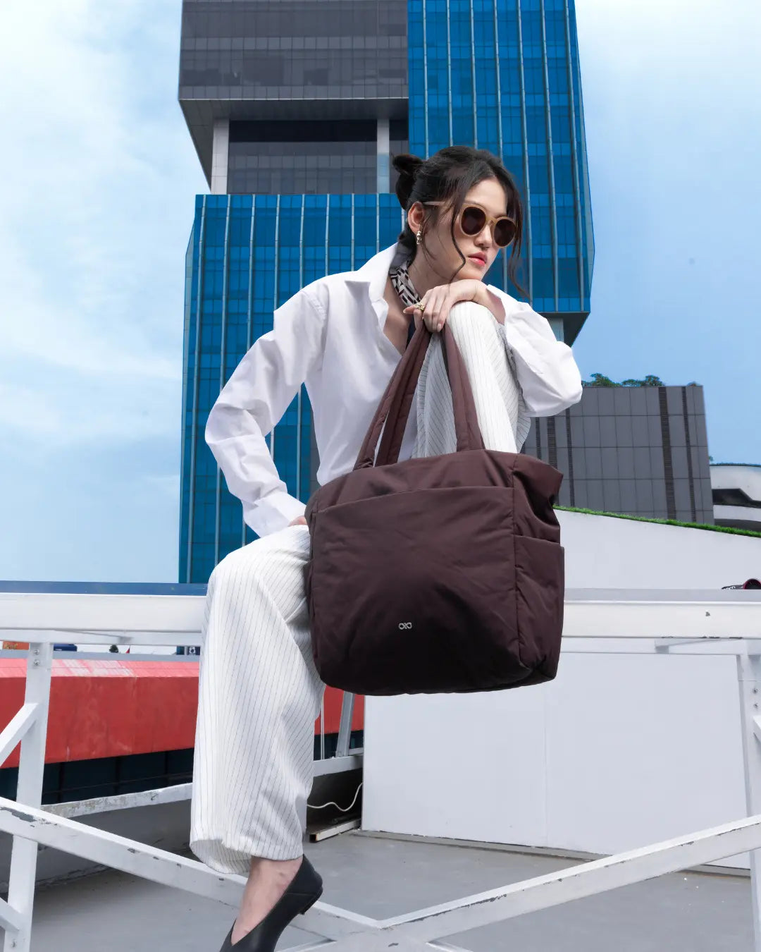 POSH TOTE BAG IN CHOCO TSL Singapore