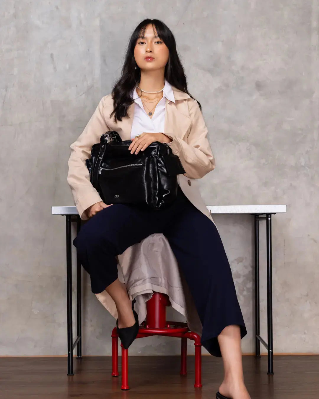 The Sophia Label - EVERYDAY CITY TOTE BAG IN PANTHER BLACK