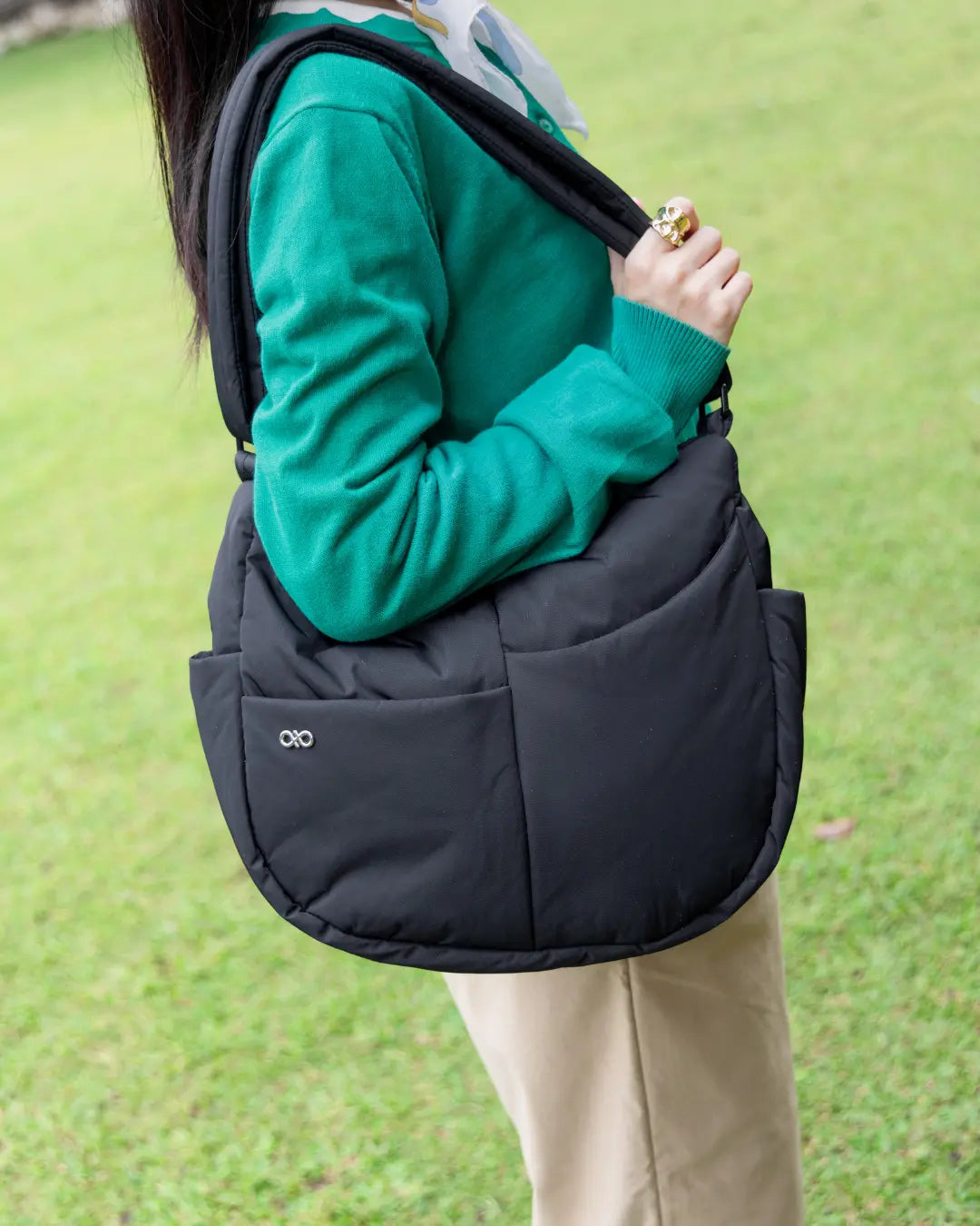 SIGNATURE POCKET CROSSBODY BAG IN POSH JET BLACK TSL Singapore