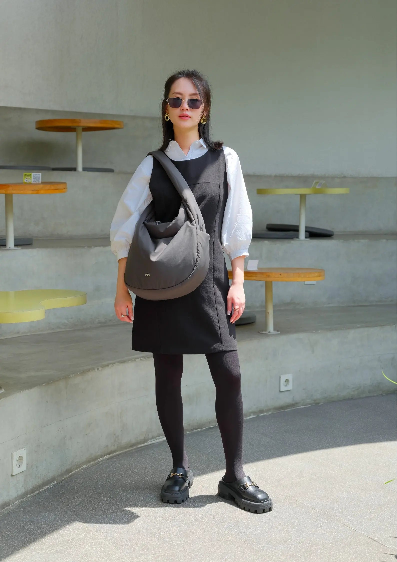 POSH SLOUCHY HOBO IN GRAPHITE The Sophia Label