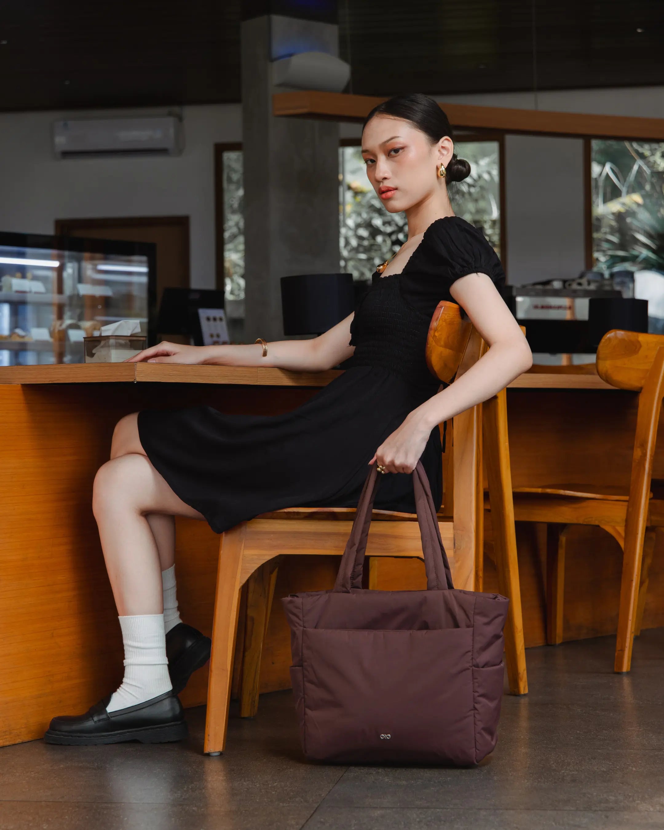 POSH TOTE BAG IN CHOCO TSL Singapore