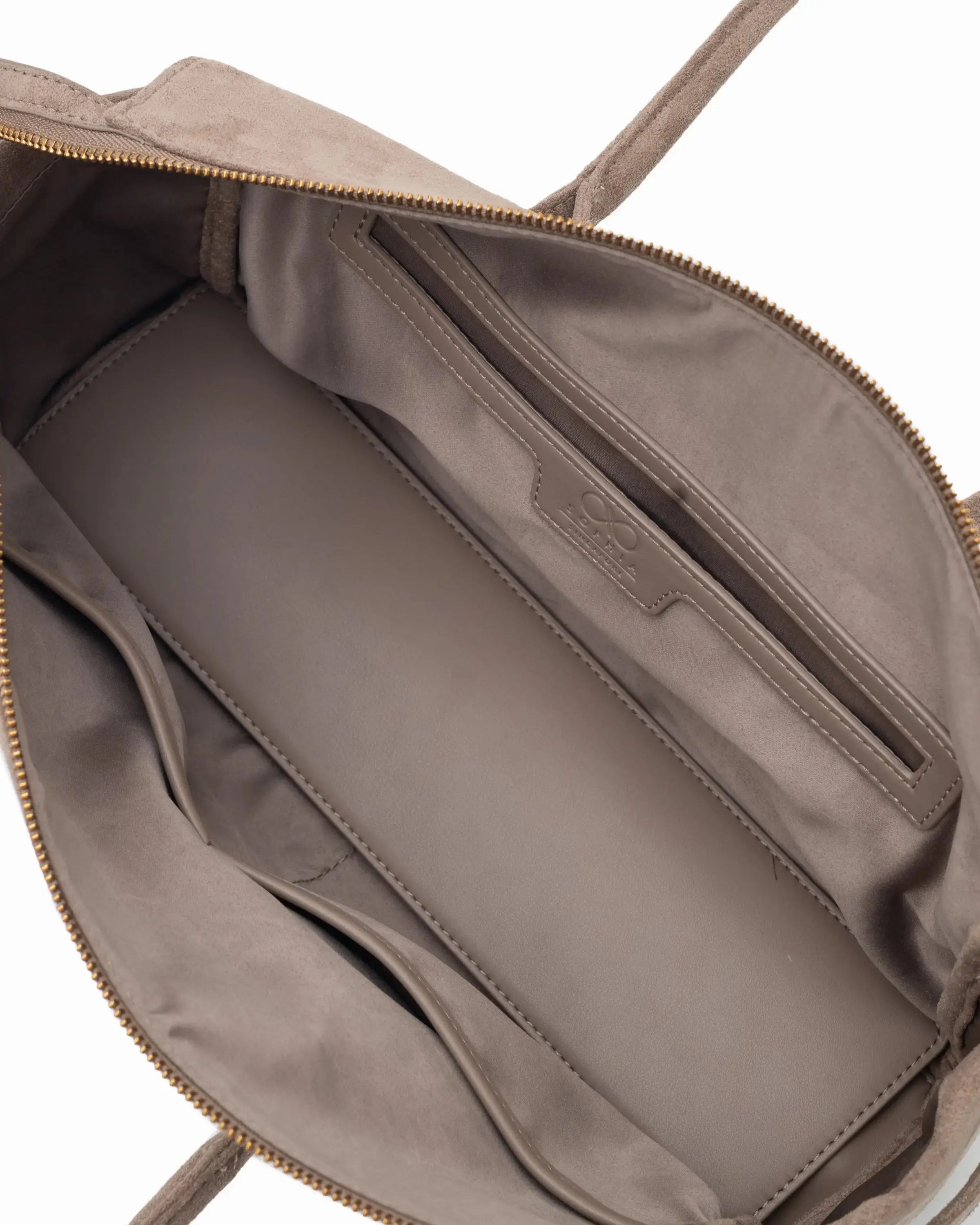 VALENTINA SUEDE BAGUETTE BAG IN DUNE TSL Singapore