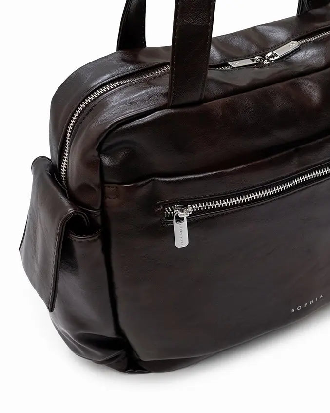 The Sophia Label - EVERYDAY CITY TOTE BAG IN ESPRESSO BROWN