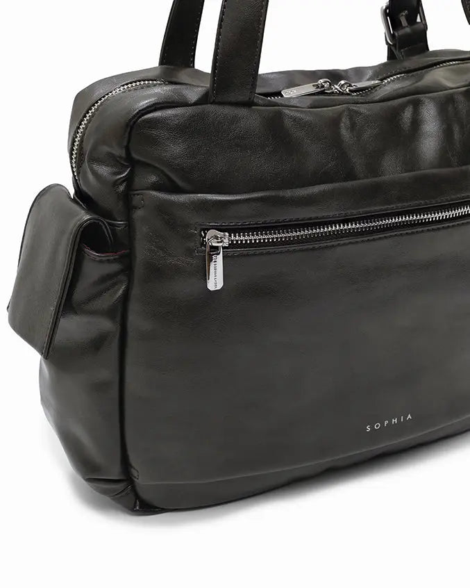 The Sophia Label - EVERYDAY CITY TOTE BAG IN OBSIDIAN GREY