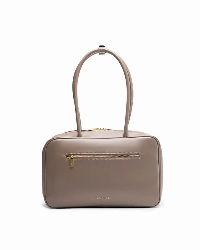 SIGNATURE POCKET M REI TOTE BAG IN TAUPE TSL Singapore