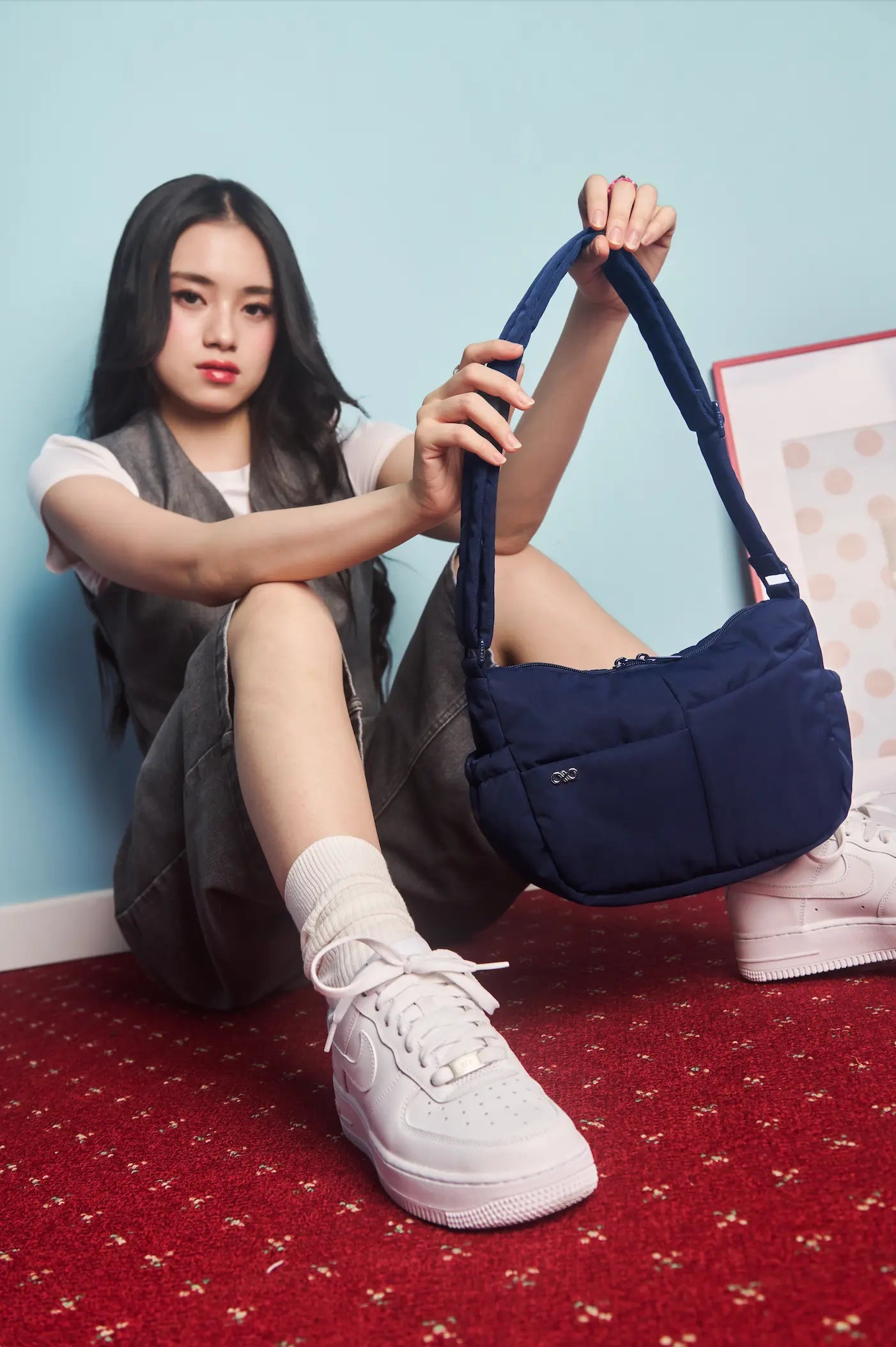 MINI SIGNATURE POCKET CROSSBODY BAG IN POSH MIDNIGHT
