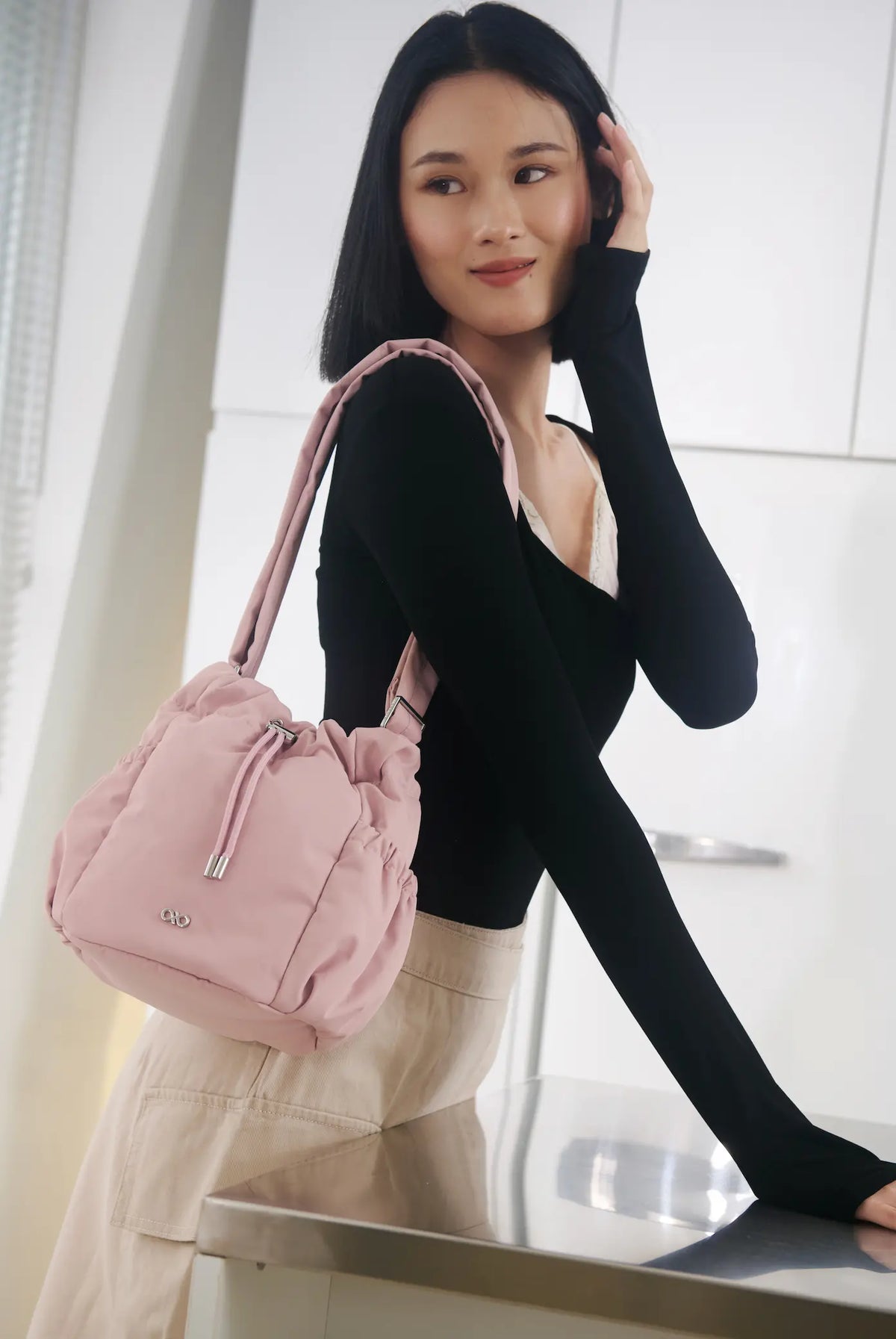 MINI COSY LUXE BUCKET BAG IN ROSY