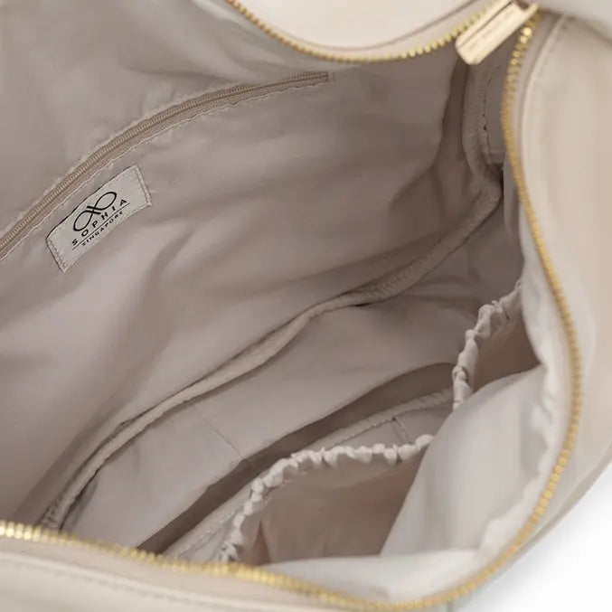 SIGNATURE POCKET SLOUCHY HOBO IN CHALK TSL Singapore