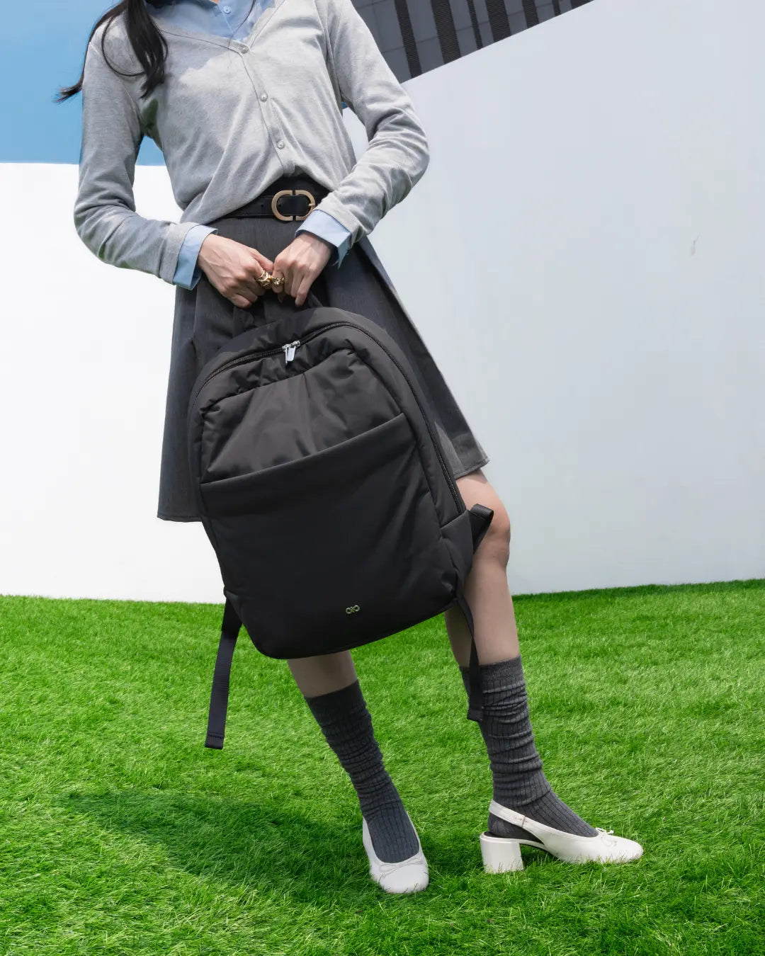 COSY LUXE XL COMMUTER BACKPACK IN CHARCOAL TSL Singapore