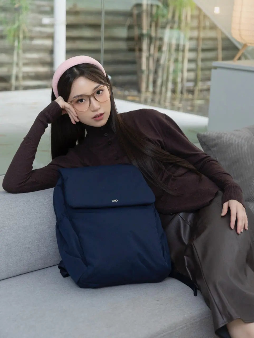 COSY LUXE UTILITY BACKPACK IN MIDNIGHT TSL Singapore