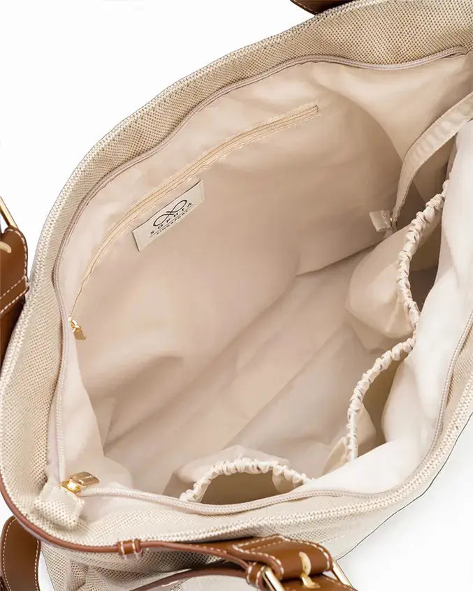 CALLY CANVAS SIGNATURE POCKET TOTE BAG - The Sophia Label