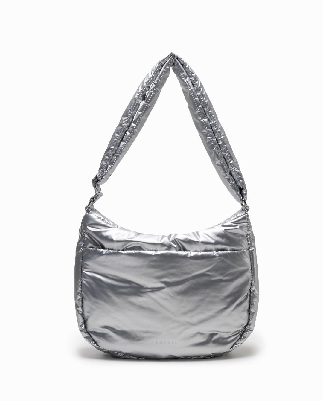 GLAM PUFFY CROSSBODY BAG IN CHROME