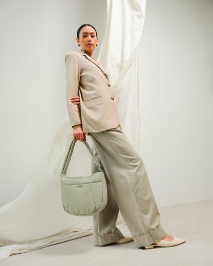 COSY PUFFY CROSSBODY BAG IN SAGE