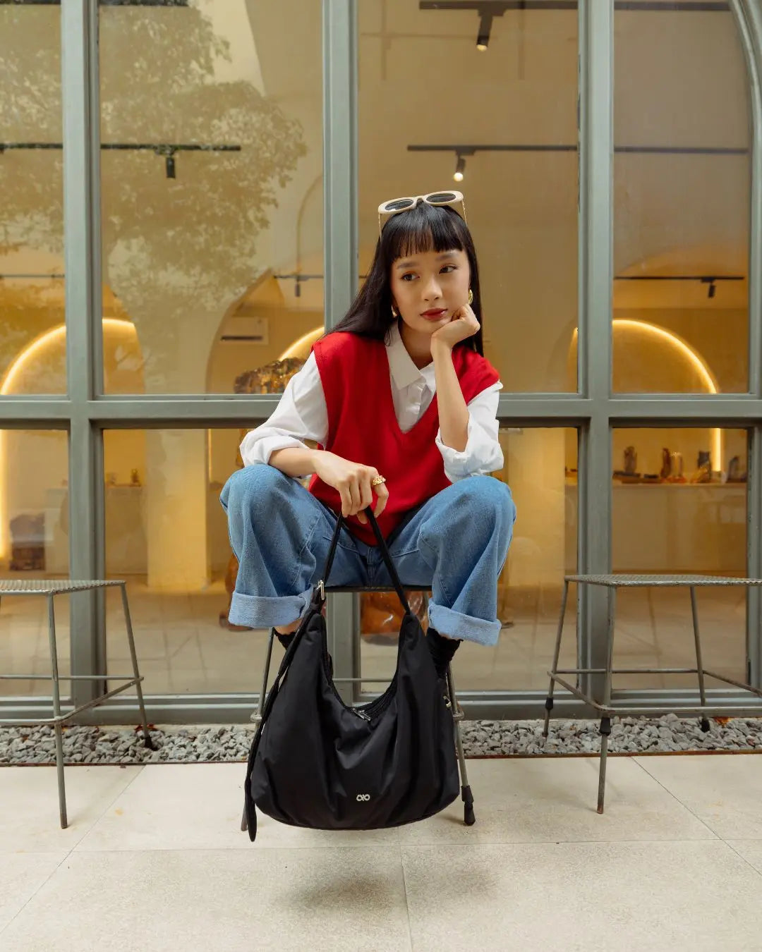 POSH HOBO BAG IN JET BLACK The Sophia Label