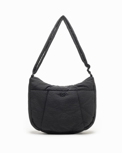 COSY PUFFY CROSSBODY BAG IN JET BLACK