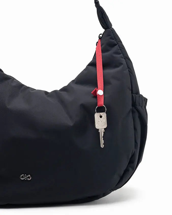 XL POSH CRESCENT BAG IN JET BLACK TSL Singapore