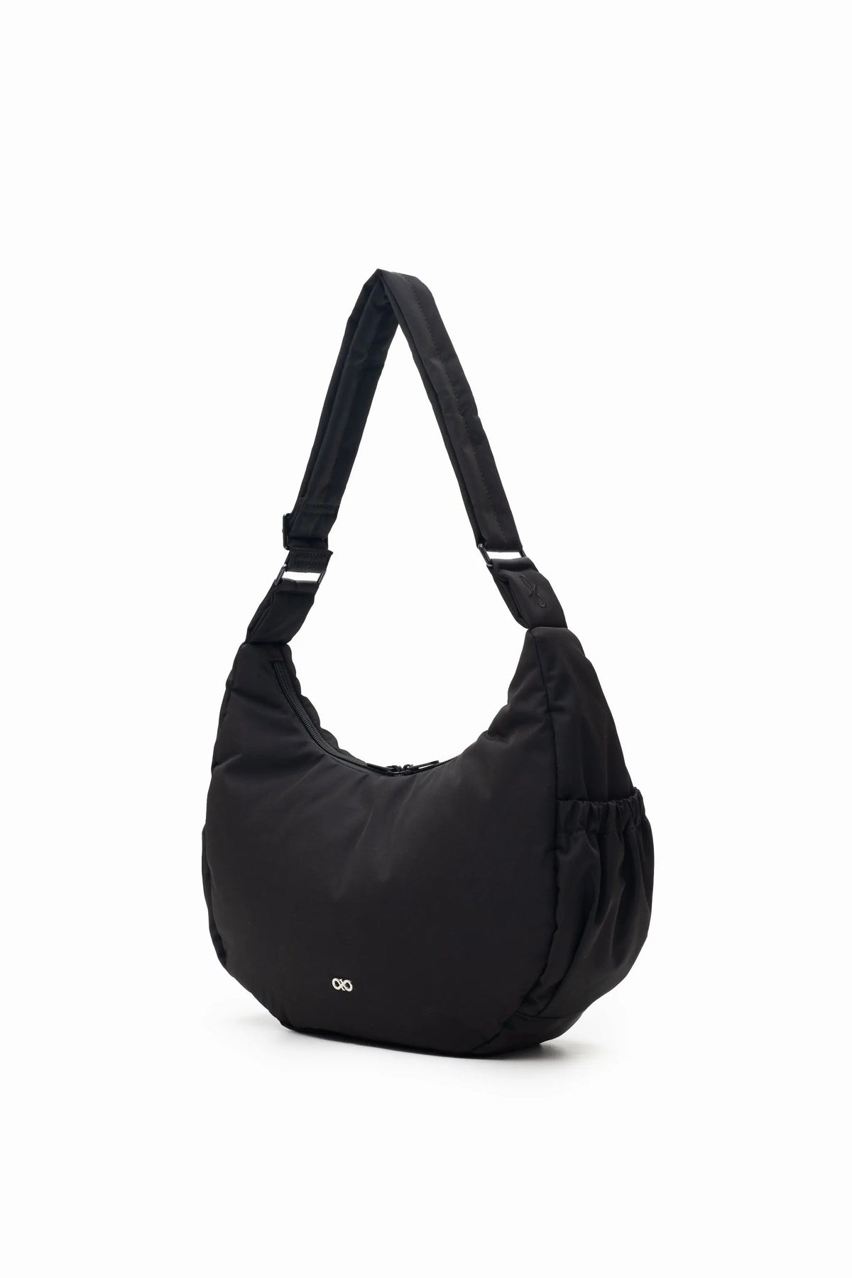 COSY LUXE L CRESCENT BAG 2.0 IN JET BLACK 