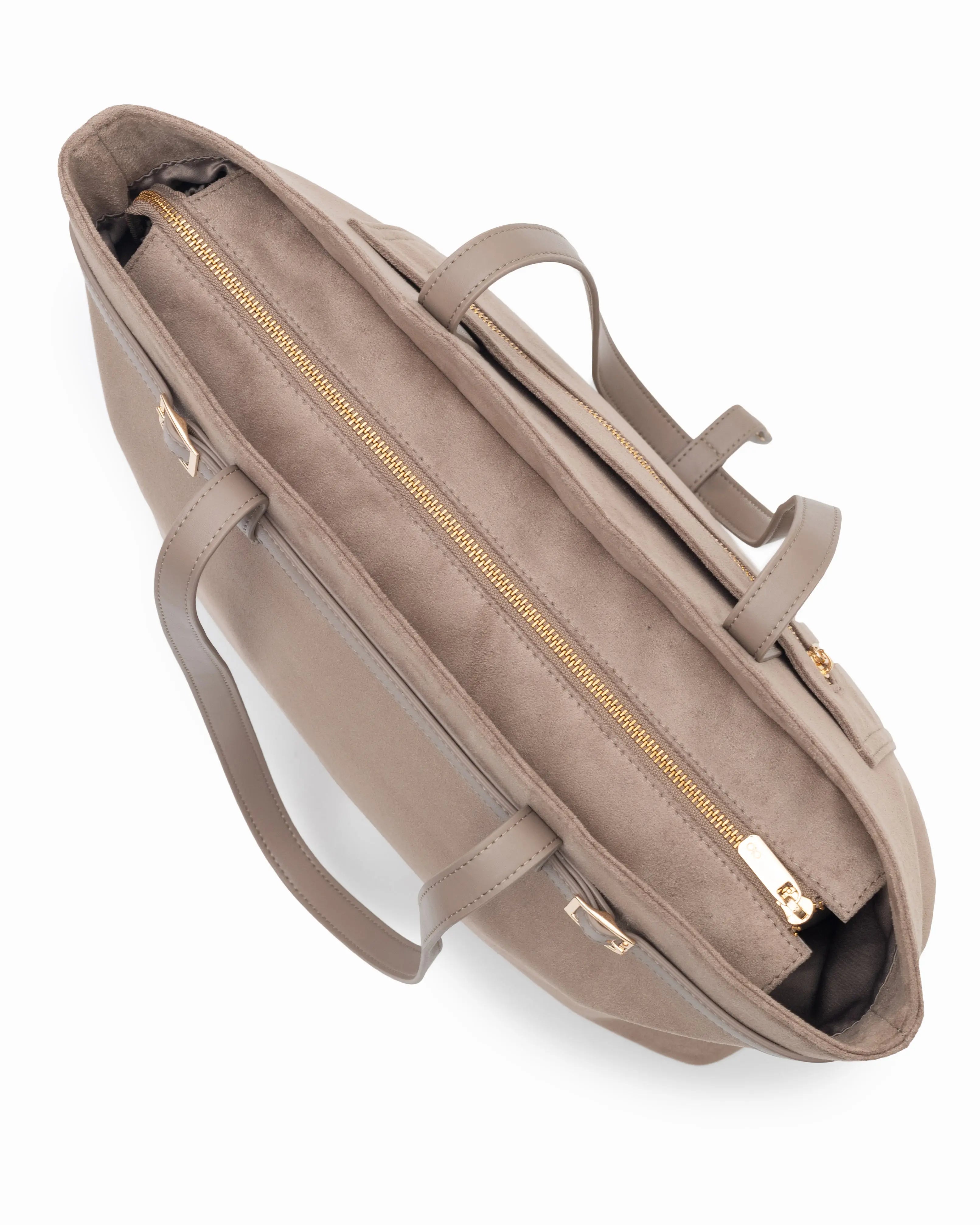 VALENTINA SUEDE TOTE BAG IN DUNE TSL Singapore