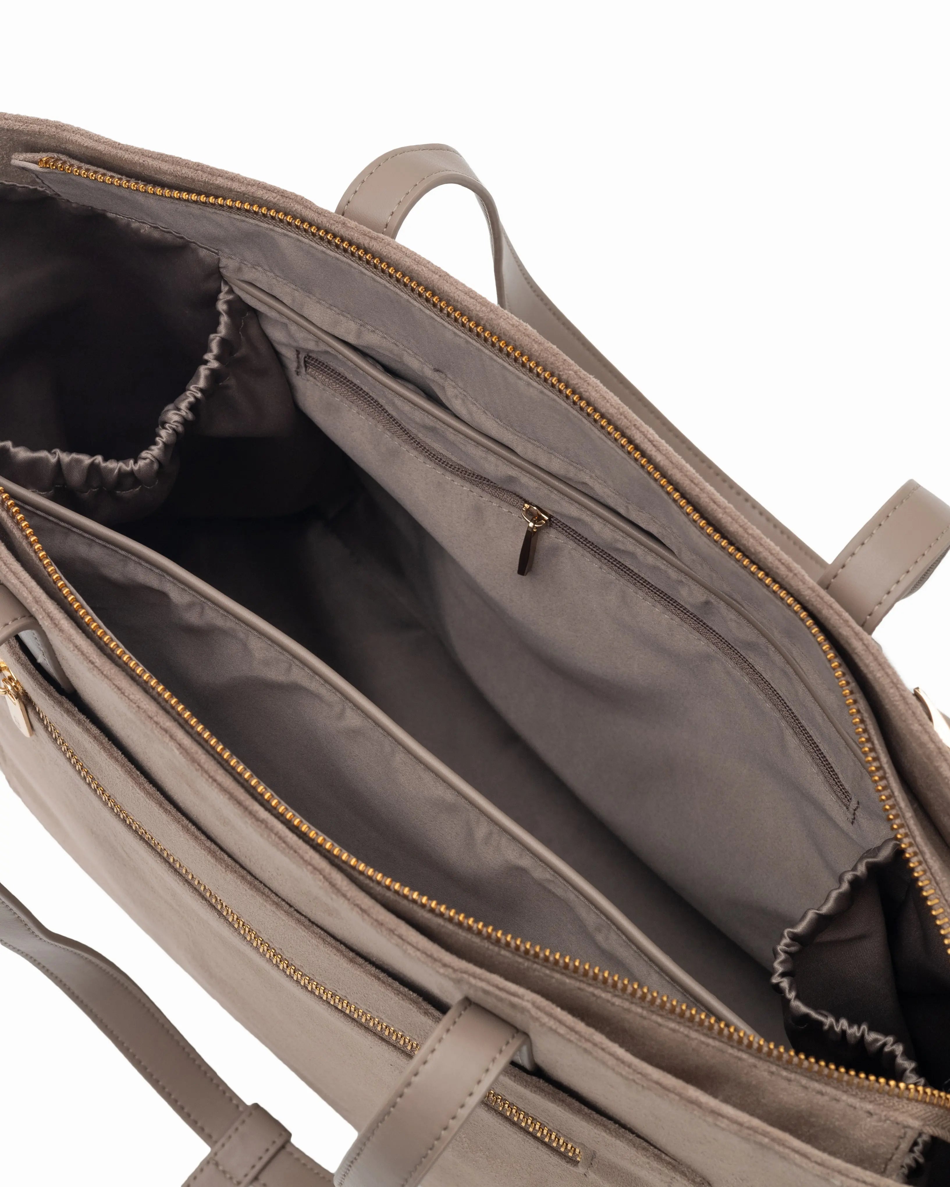 VALENTINA SUEDE TOTE BAG IN DUNE TSL Singapore