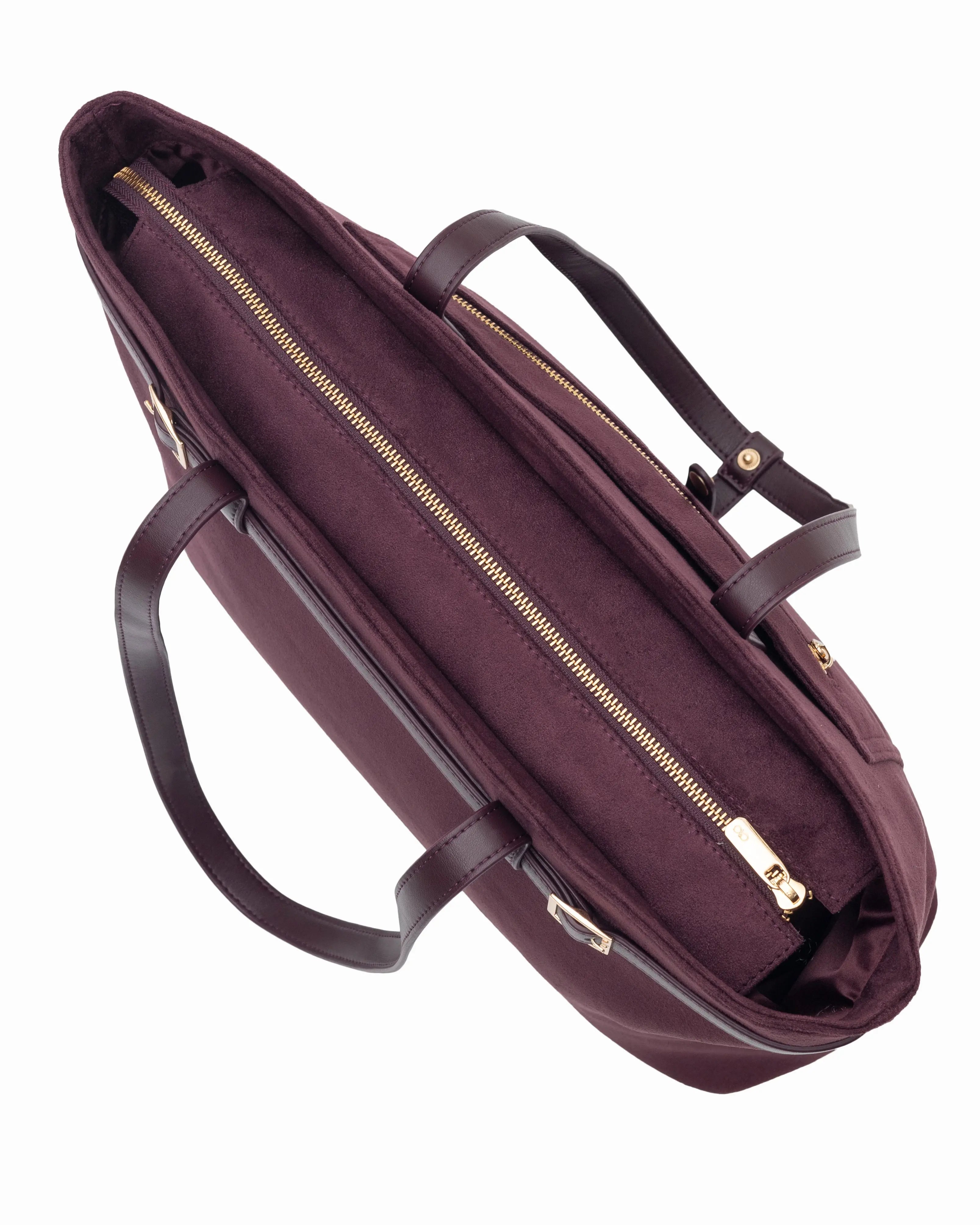 VALENTINA SUEDE TOTE BAG IN BURGUNDY TSL Singapore