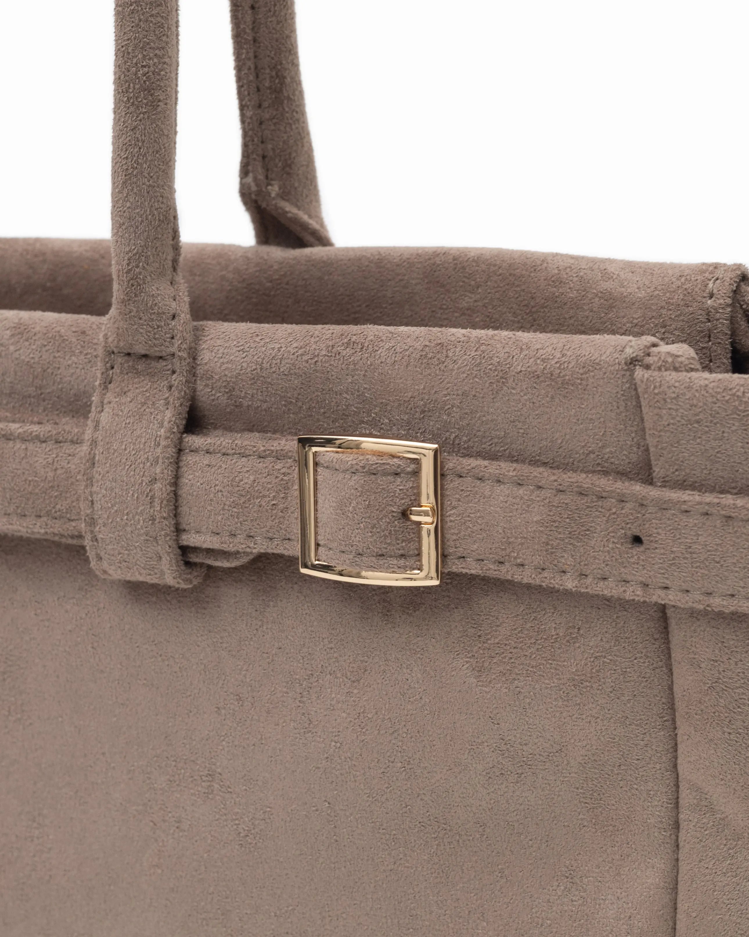 VALENTINA SUEDE BAGUETTE BAG IN DUNE TSL Singapore