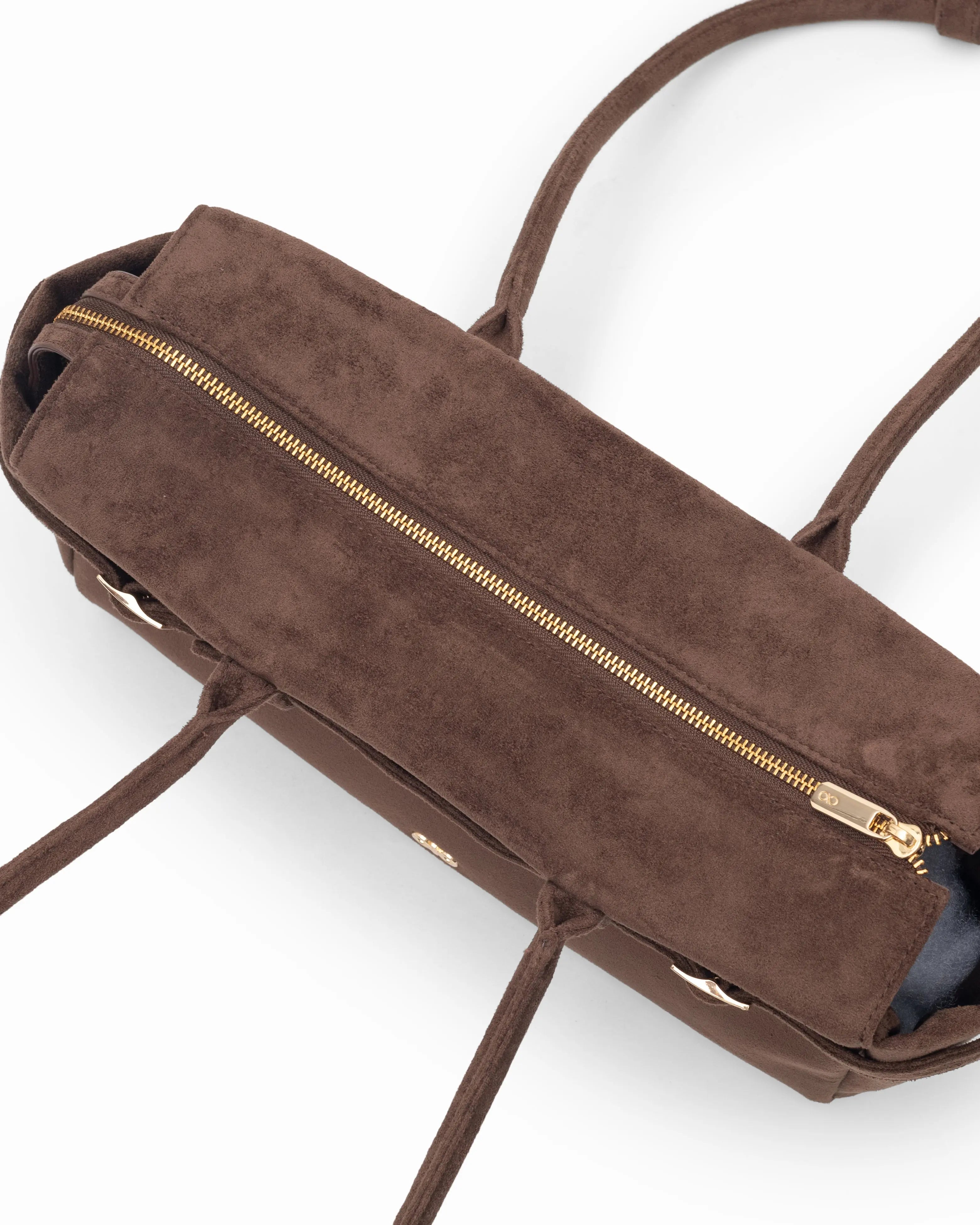 VALENTINA SUEDE BAGUETTE BAG IN ESPRESSO TSL Singapore