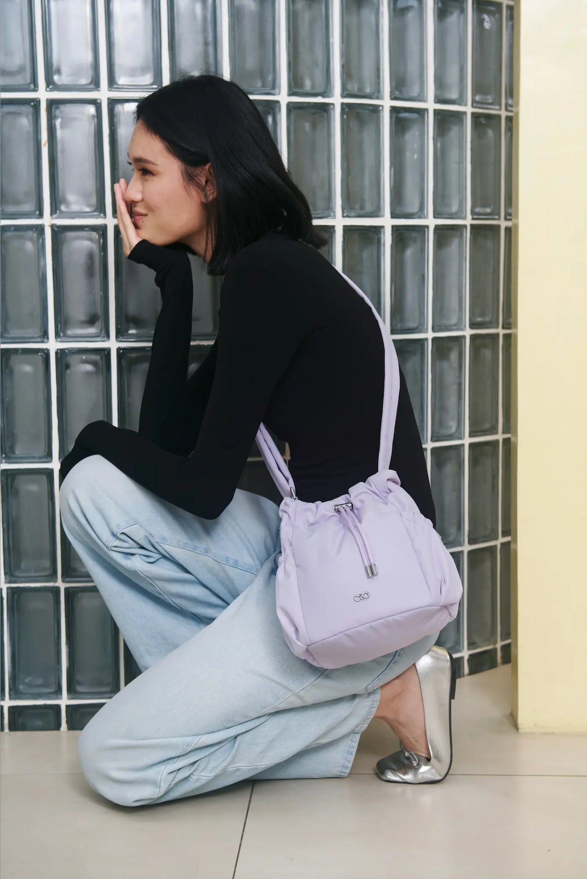 MINI COSY LUXE BUCKET BAG IN LILAC 