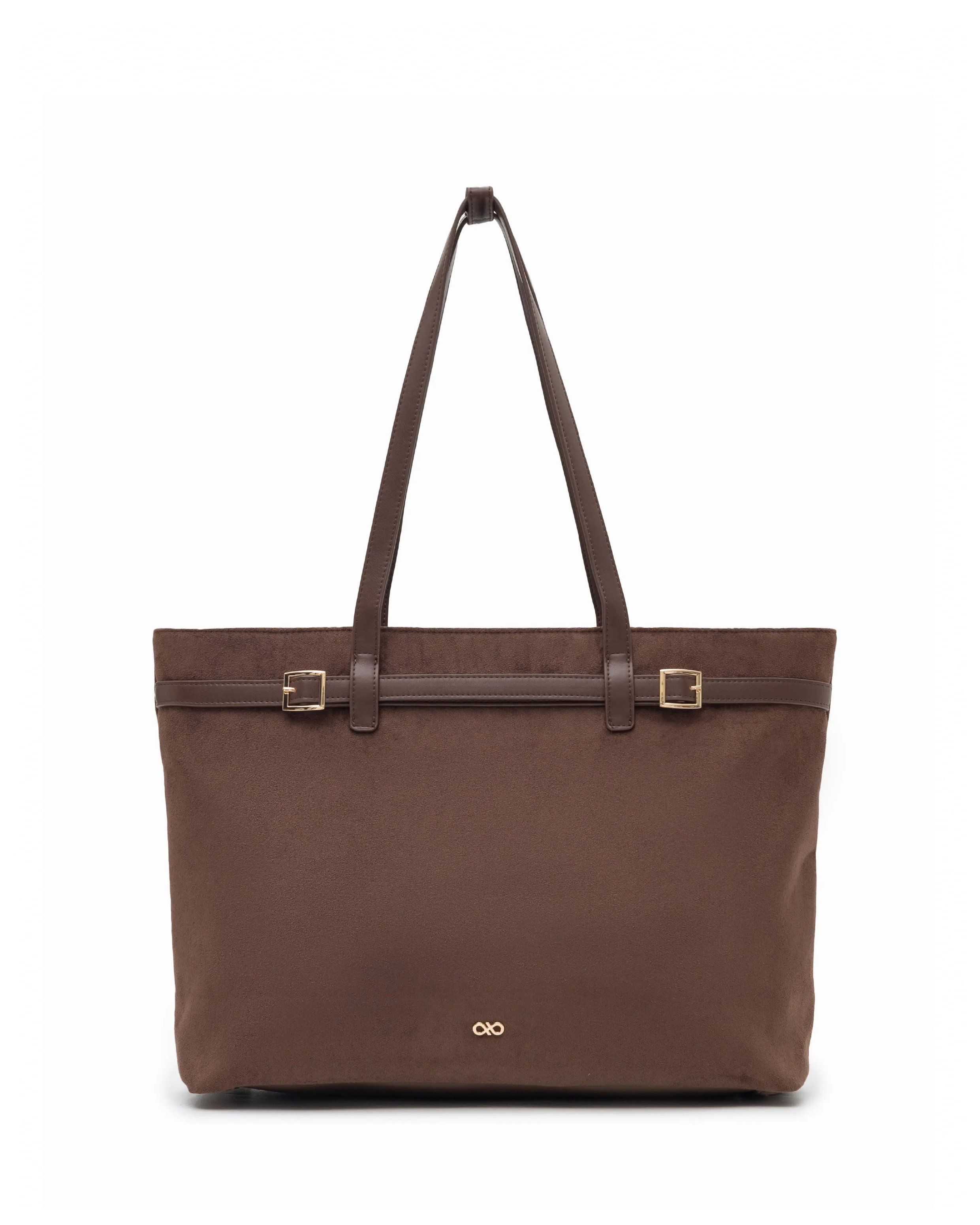 VALENTINA SUEDE TOTE BAG IN ESPRESSO