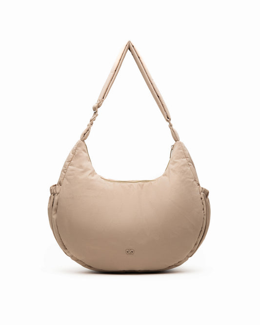 XL COSY PUFFY CROSSBODY BAG IN MOCHA